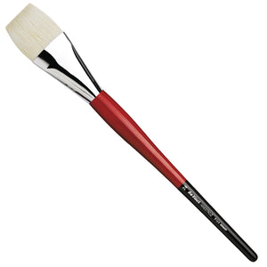 The Da Vinci Maestro 2 Bristle Brush is crafted with natural hog bristles that are interlocked deeply into the ferrule, ensuring superior elasticity, springiness, and durability. This design provides excellent colour retention capabilities. The brush features long red handles with black ends and silver ferrules, making it ideal for use with oil and acrylic paints.