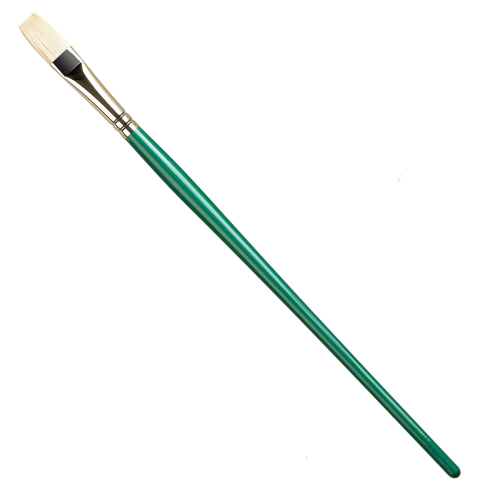 The Pro Arte Series A brushes are made from Jyukeis hog, which is considered the best Chinese bristle available. It is firm and curved to a sharp edge in the Long and Short Flats, which makes it ideal for oil painting. These brushes are known for their exceptional spring and responsiveness, and their ability to maintain their shape even after long-term use and cleaning. They feature seamless nickelled brass ferrules and long, polished green handles.