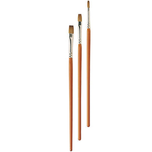 The Pro Arte Series 11 brushes are manufactured from red sable hair and possess a sharp chisel edge.  Seamless nickel ferrules. Walnut polished handles.
