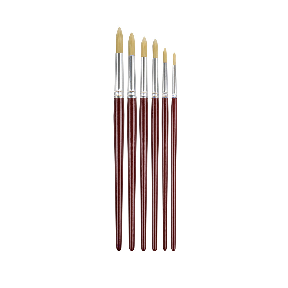 The Series 30 nylon brush range has been created by Pro Arte with the junior artist or beginner in mind. A great, inexpensive nylon brush suitable for powder and poster colour work, acrylic and oil painting. Seamless polished aluminium ferrules. 