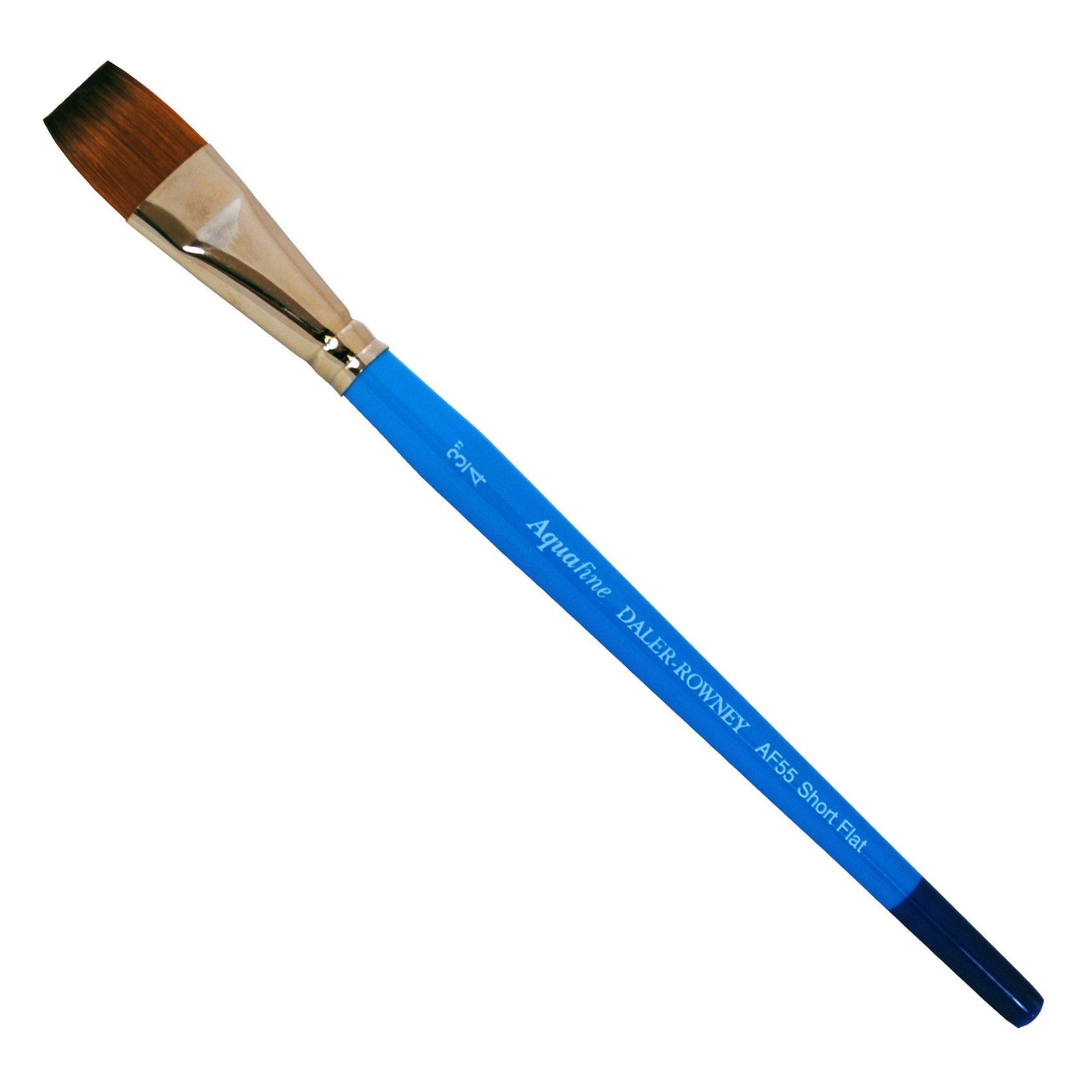 Daler Rowney Aquafine Series AF55 is a flat brush offering excellent colour control. You can use it flat on the paper to create thick lines, employ the corners to add details or use its edge to produce thin lines.