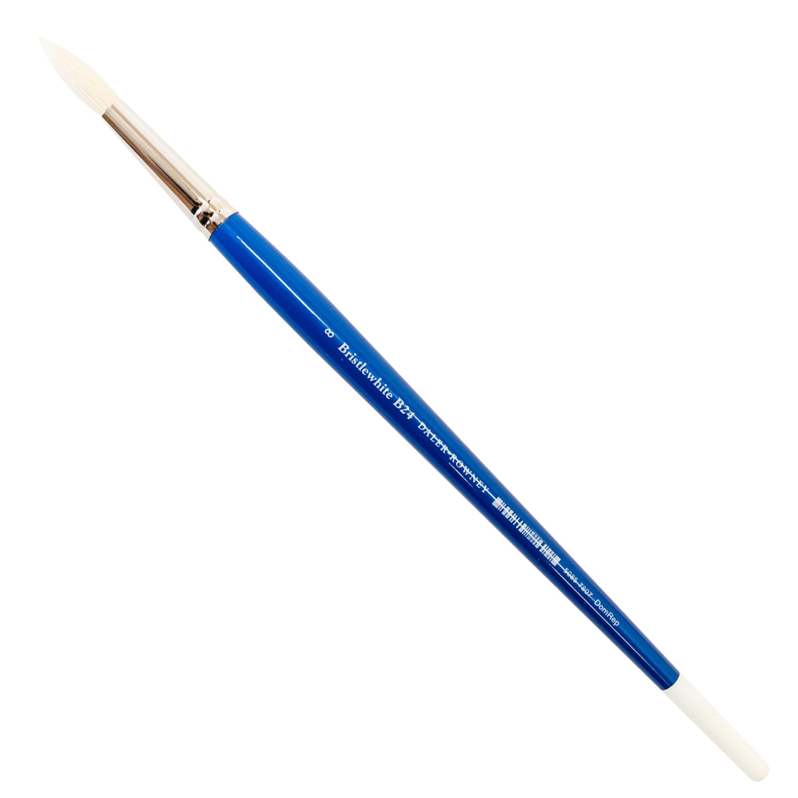 Daler Rowney's acclaimed Bristlewhite range, instantly recognisable by its white-tipped blue handle, is a best-selling hog hair brush series. Chungking hog bristle is noted for its resilience and durability, making these brushes outstanding value.  The Series B24, Rounds, are ideal for fine detailing, touching in small areas, and adding thinly-applied colour.