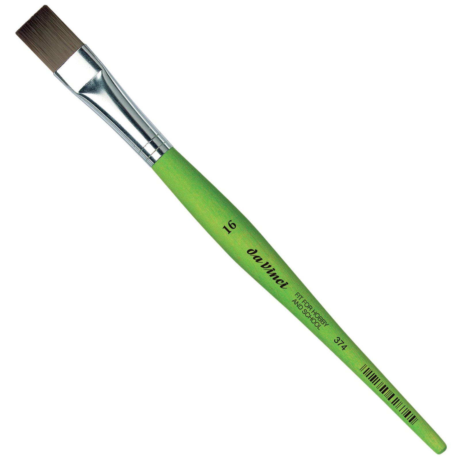 Suitable for use with all media, including Gouache, Oil, Acrylic and Watercolour paints. The Da Vinci 374 range of flat and bright brushes is specifically designed for schools, hobbies, and crafts.