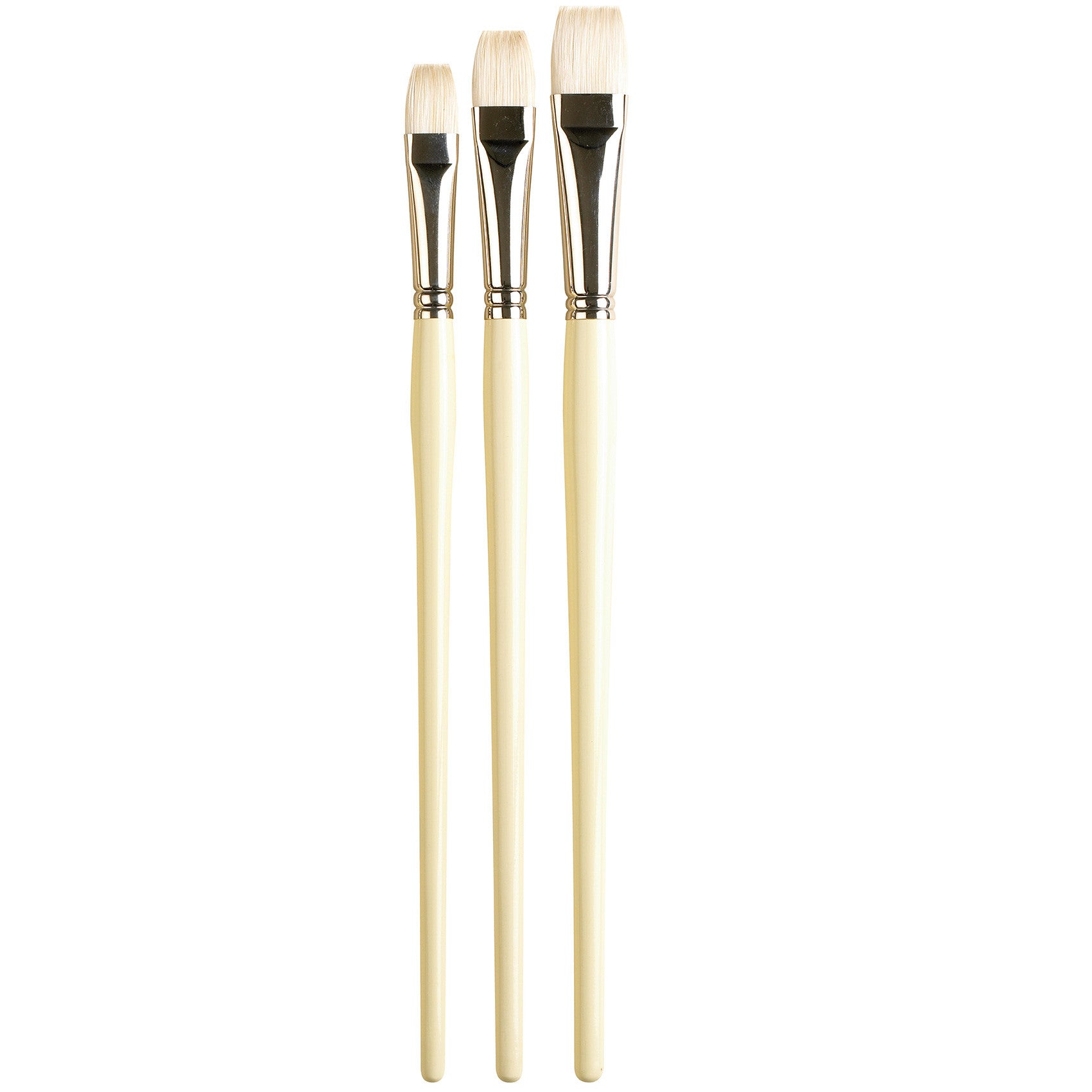Series B from Pro Arte offers a collection of quality hog hair brushes at a cost-efficient rate compared to Series A, with bristles sourced from Chinese Chungking. These brushes are ideal for blending and creating skies and landscape effects, and feature seamless nickeled ferrules and long cream-polished handles.