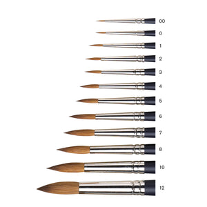 Winsor & Newtons Artists' Professional Watercolour Sable brush range is hand-made with high-quality Kolinsky sable hair. These round sable brushes also have an extra-fine tapered point which aids accuracy and fine detail work.